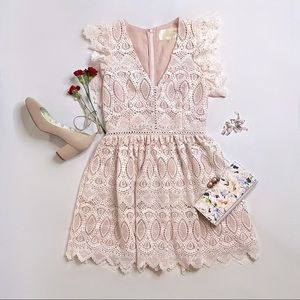 J.O.A Pink Lace Dress - Size S